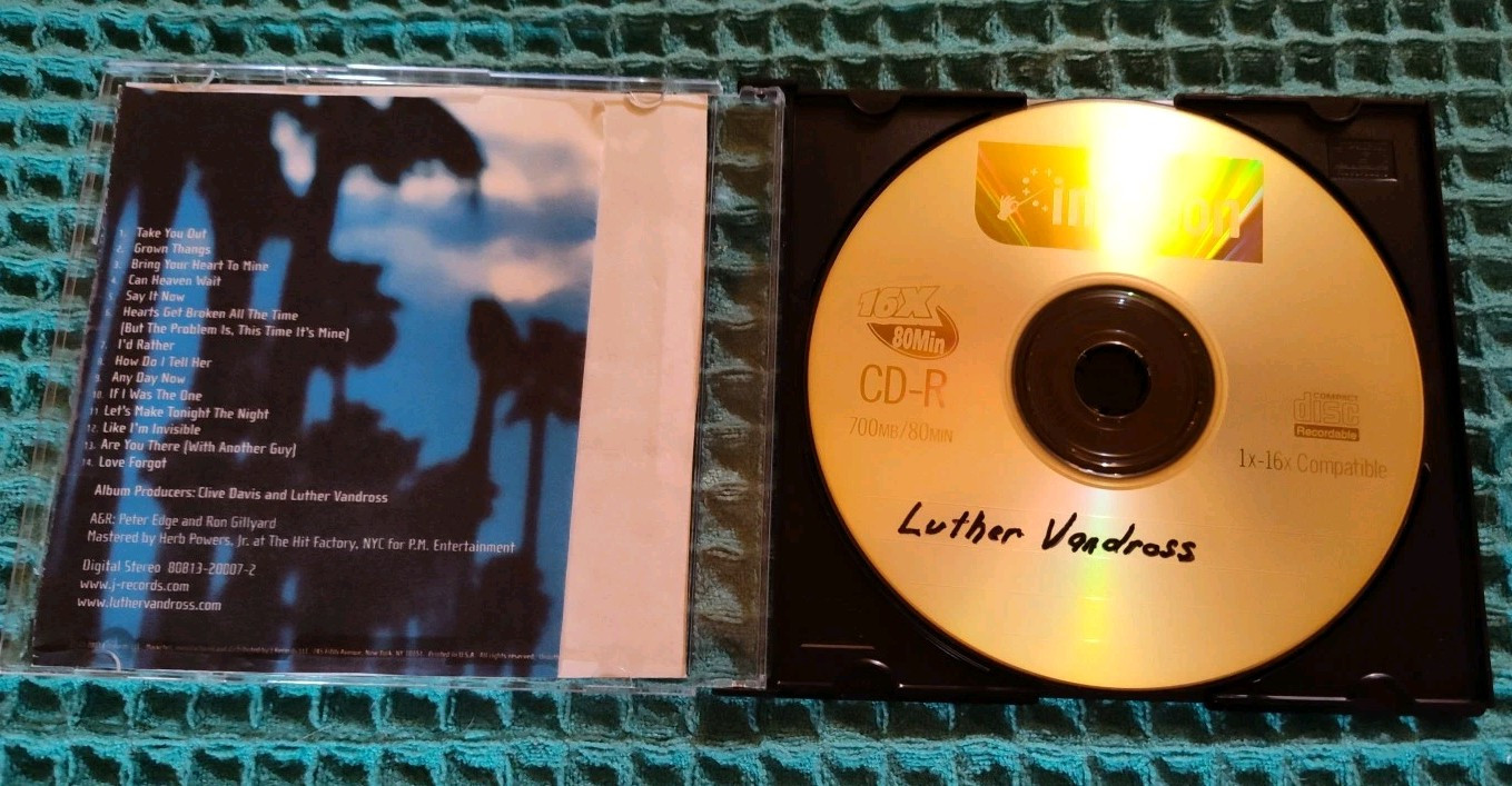 Luther Vandross (CD,burned, Print Sleeve, Jewel Case Standard Slimline, Tested!