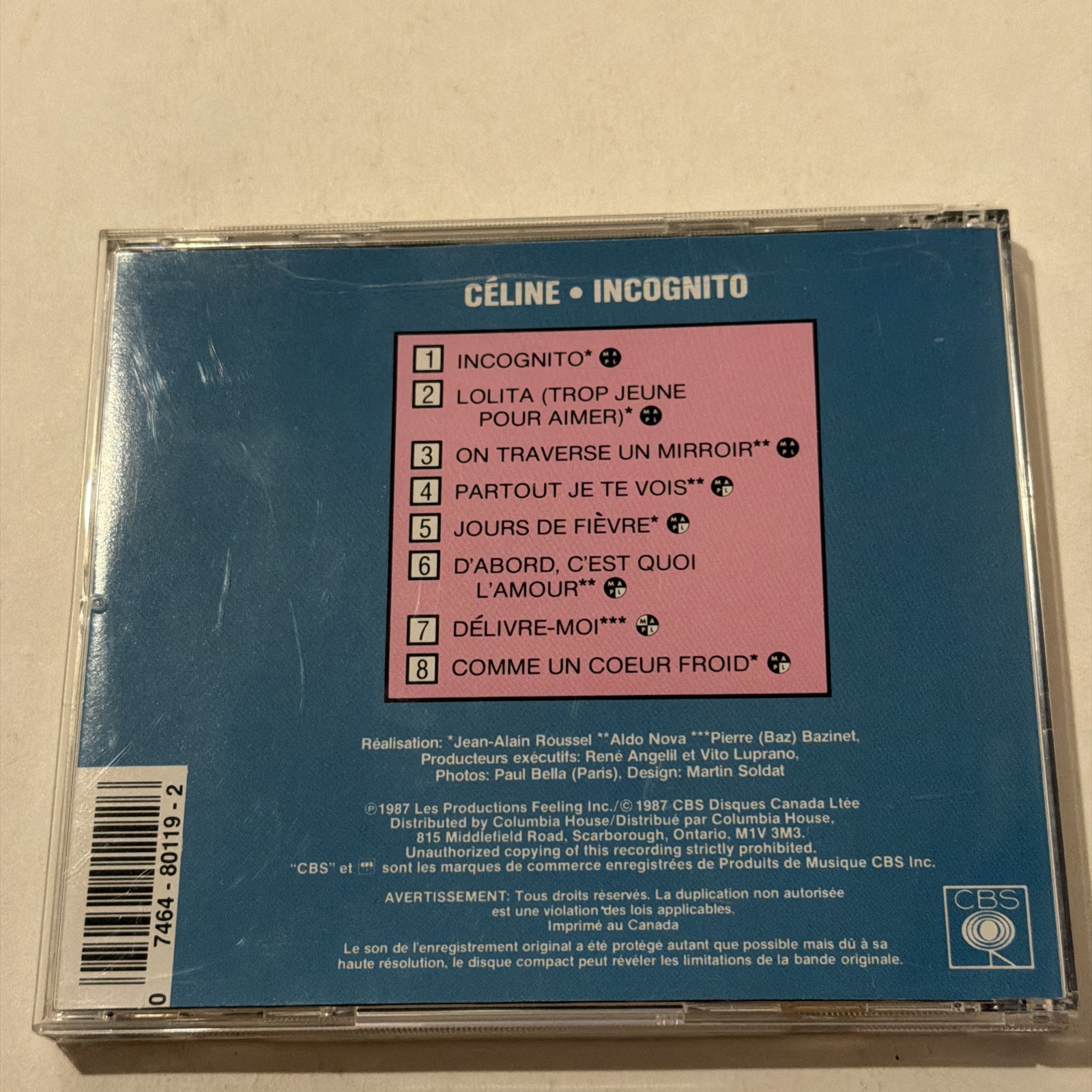 3 Celine Dion cd - incognito 1987, à l'olympia 1994 & Tell Him 1997 Streisand
