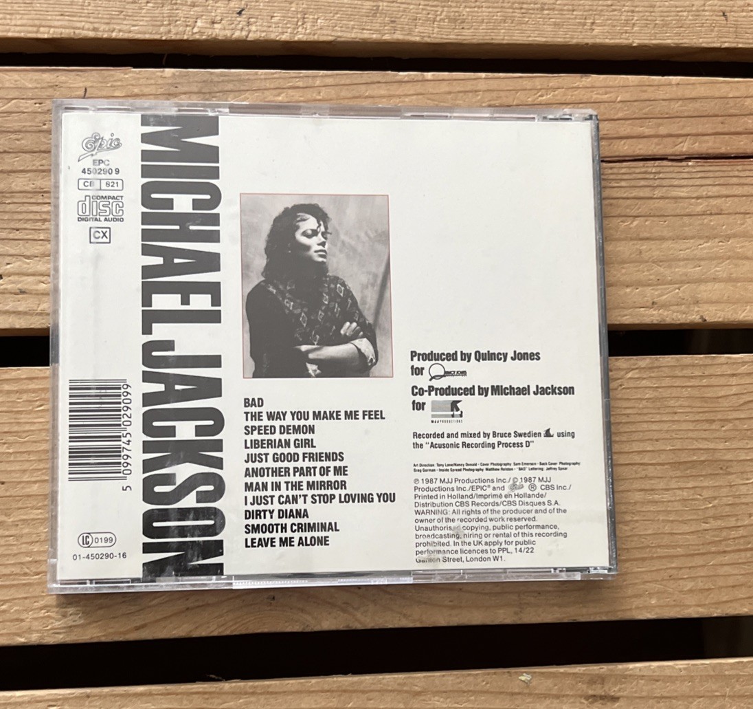 Michael Jackson Bad (Picture Disc) CD Epic EPC 450290 9 RARE Europe