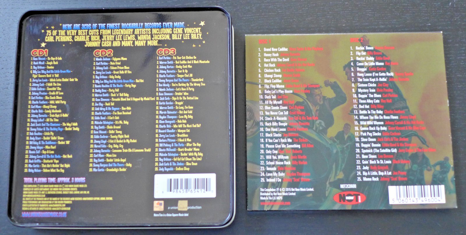 LOT OF 2 ROCKABILLY MUSIC CD SETS REAL RAW 2 CD'S & ROCKABILLY RULES 3CD'S