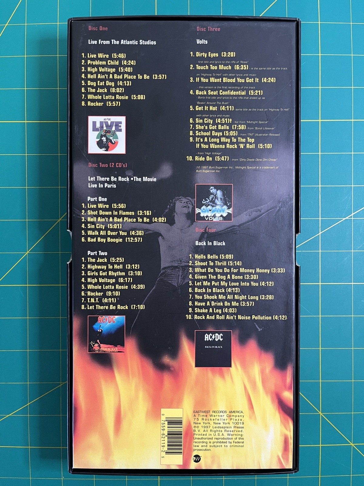 AC/DC Bonfire Collector Box w/ The Razor’s Edge & Live CDs Tested