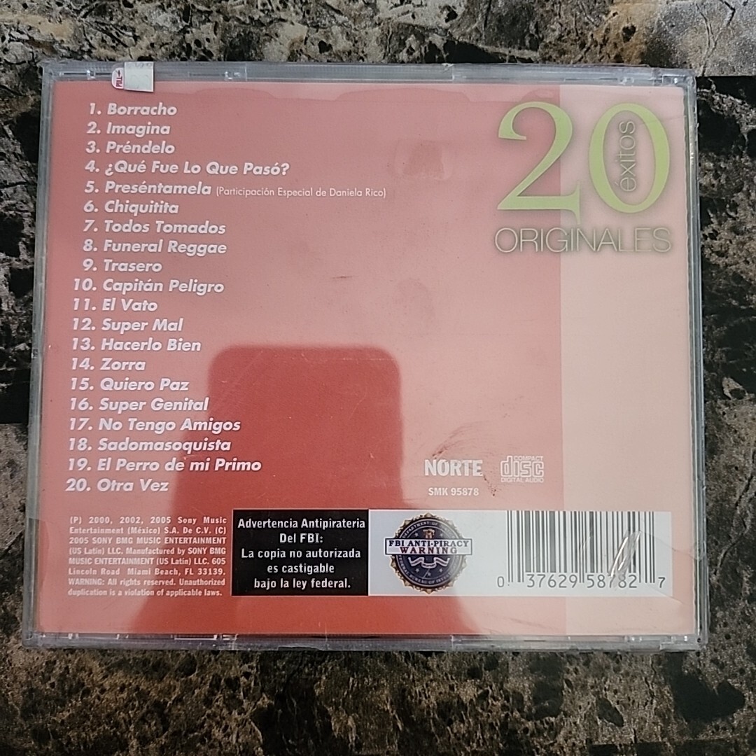 *NUEVO Y ORIGINAL* Genitallica 20 Originales Exitos CD 2000 Borracho, Imagina