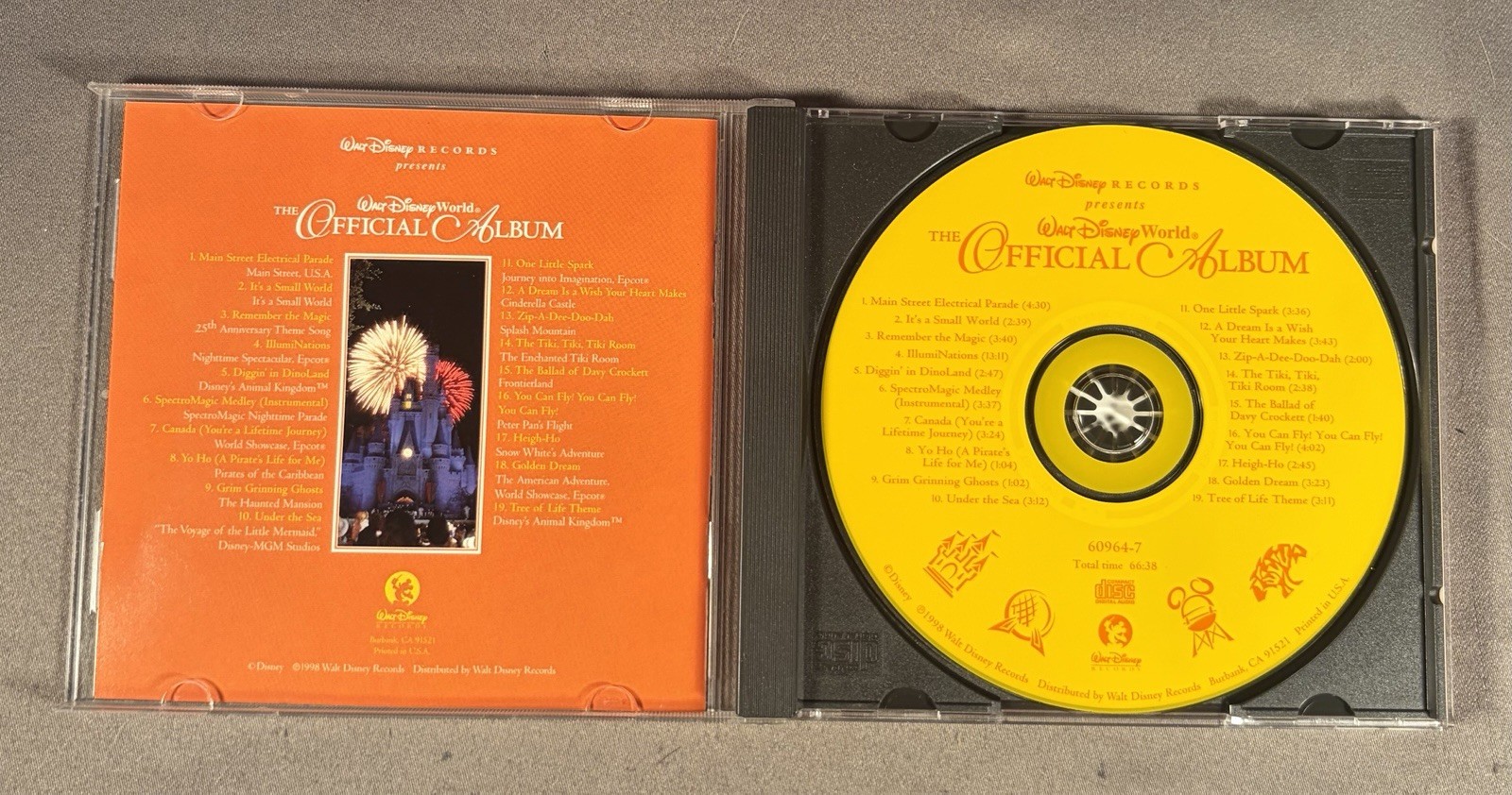 Walt Disney Records Presents - Walt Disney World The Official Album (CD, 1998)