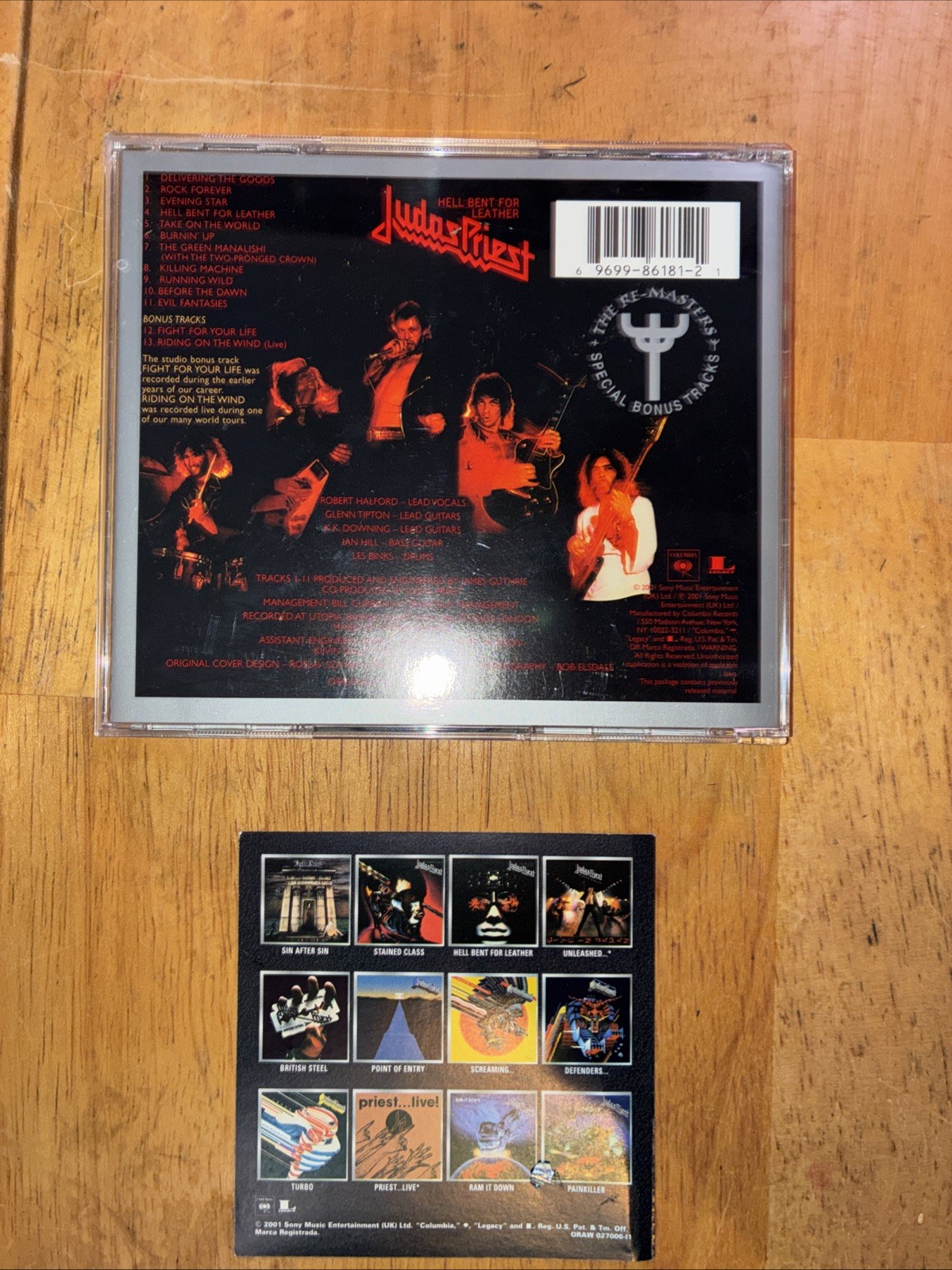 Judas Priest Hell Bent For Leather US CD 2001 Remaster Issue w/ Promo Card