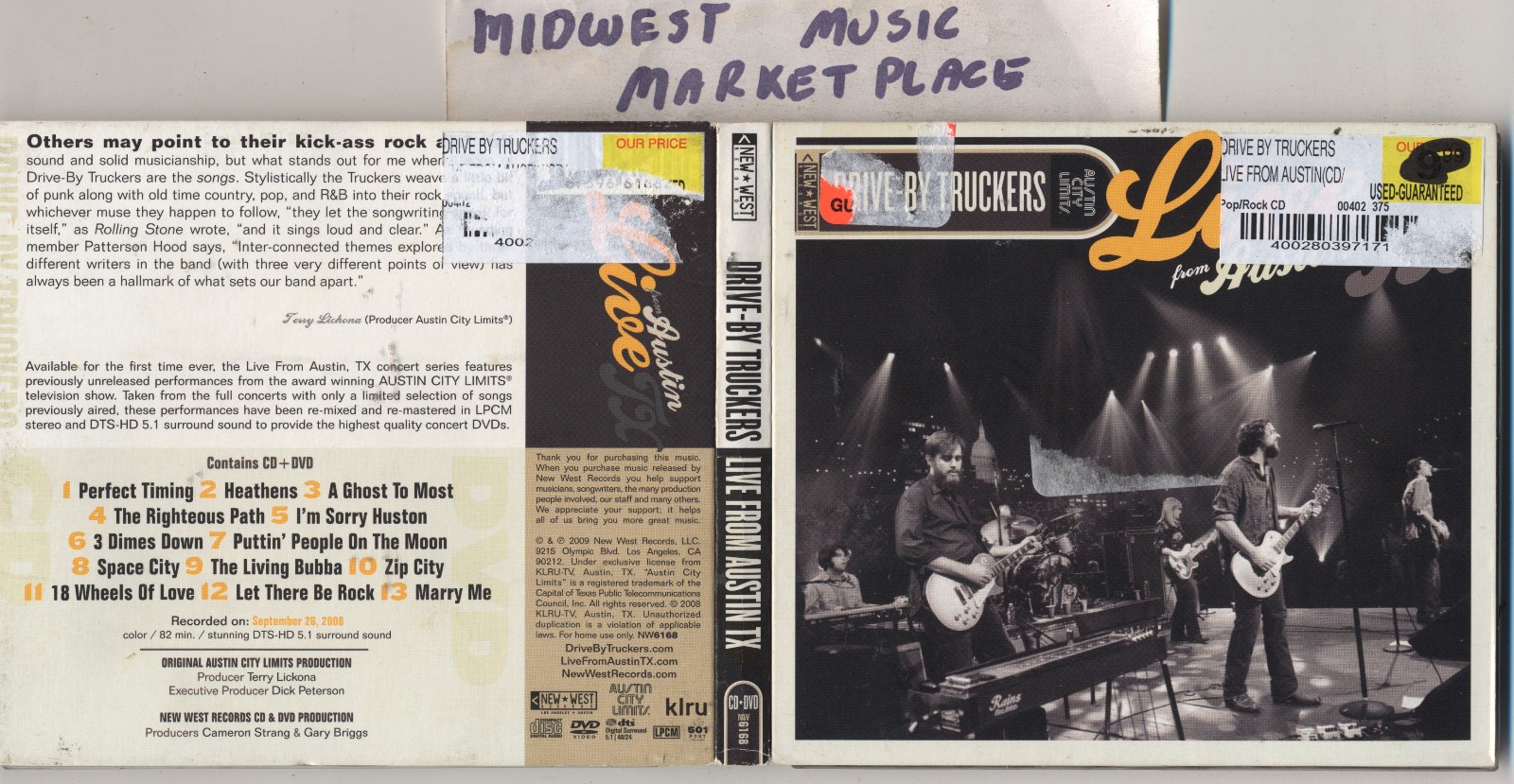 Drive-By Truckers - Live From Austin Texas - Near-MINT CD + MINT DVD - Heathens