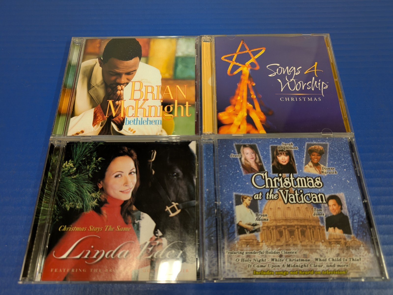 Christmas 4 CD LOT Linda Eder Jewel Dionne Warwick Brian McKnight Tom Jones VA