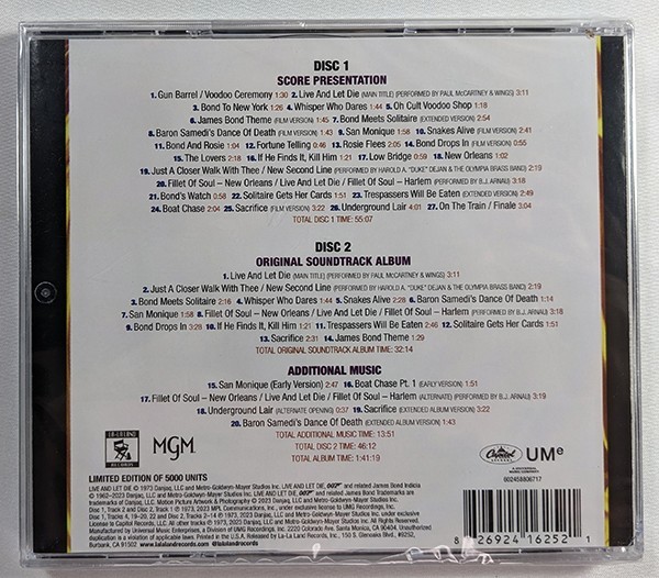 James Bond 007 LIMITED EXPANDED EDITION 2 CD Soundtrack LIVE AND LET DIE : 50th