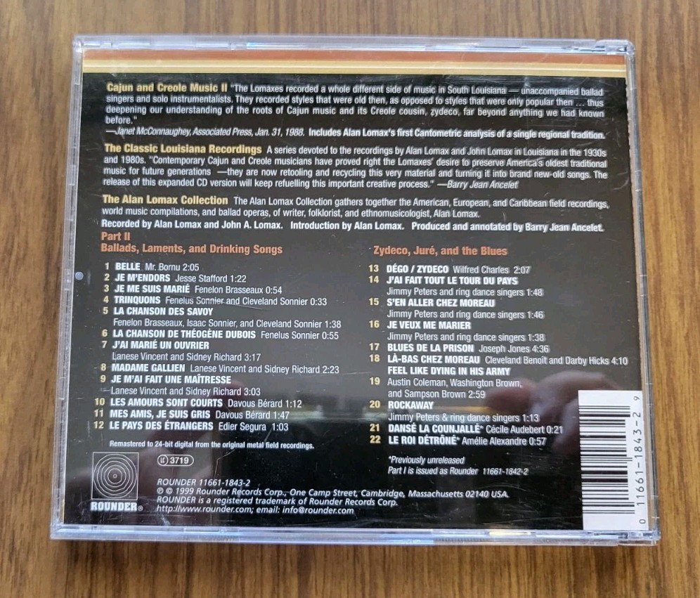 The Classic Louisiana Recordings: Cajun & Creole Music II 1934/1937 CD 1999 NM-