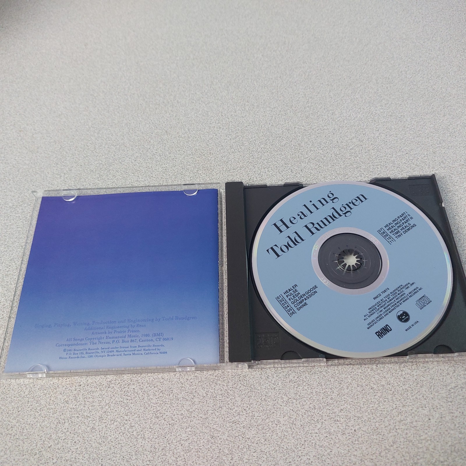 CD Todd Rundgren Healing Album Remaster 1987 US RNCD70874 Rhino LN READ