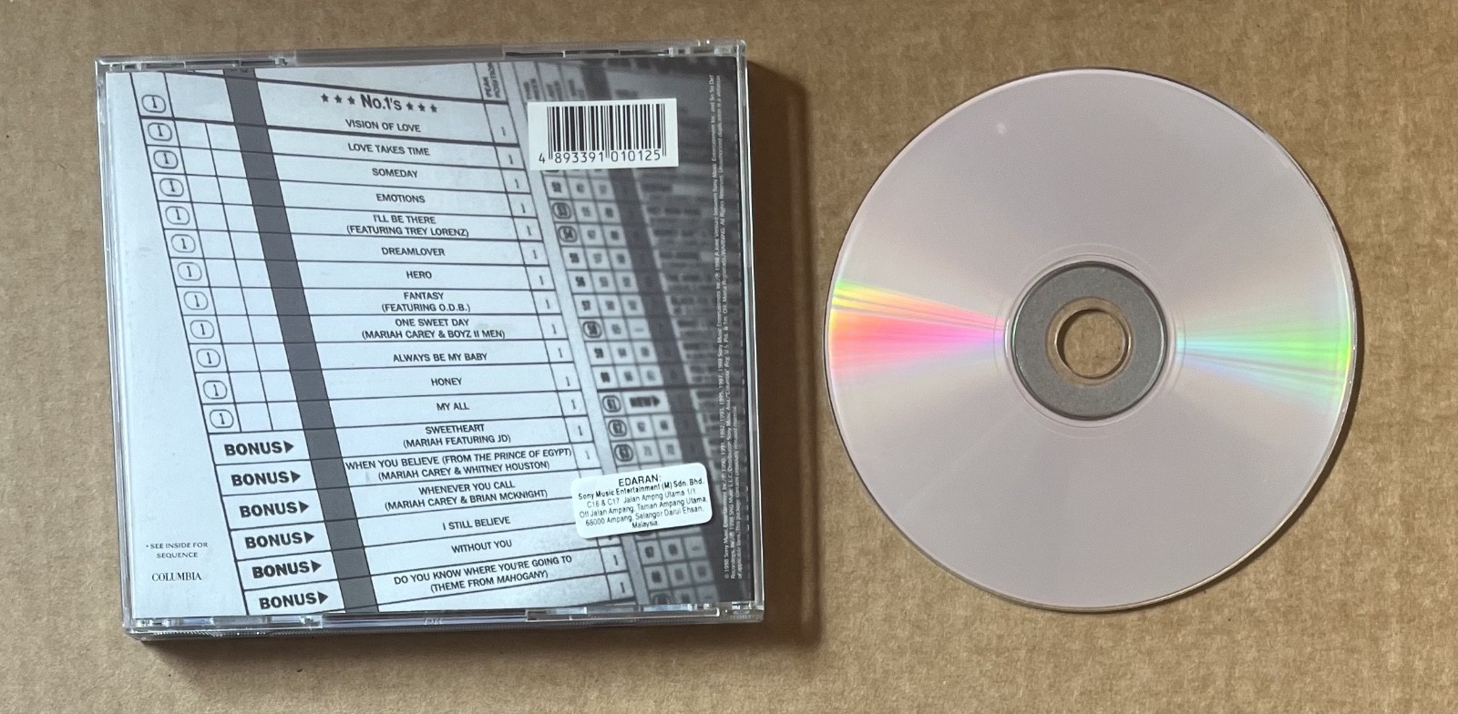 Mariah Carey #1's Malaysia Asia Album CD 1998 Import Bonus Tracks Do You Know