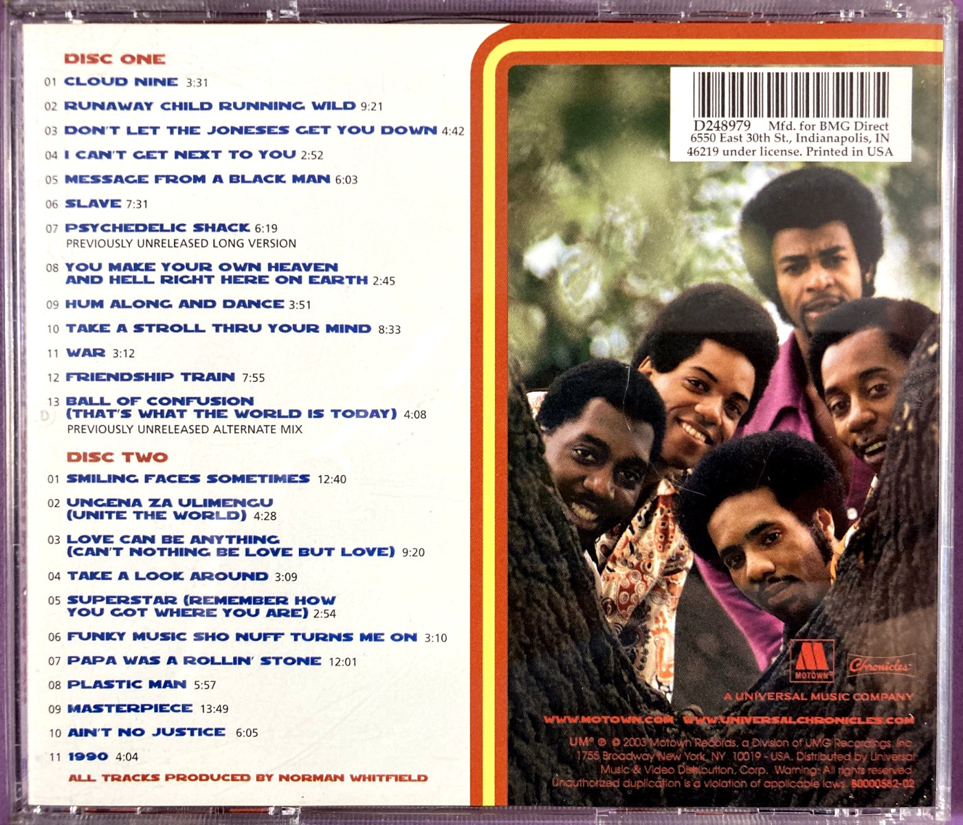 The Temptations - Psychedelic Soul - 2 CD Set - Best of the Psych Era - Cloud 9