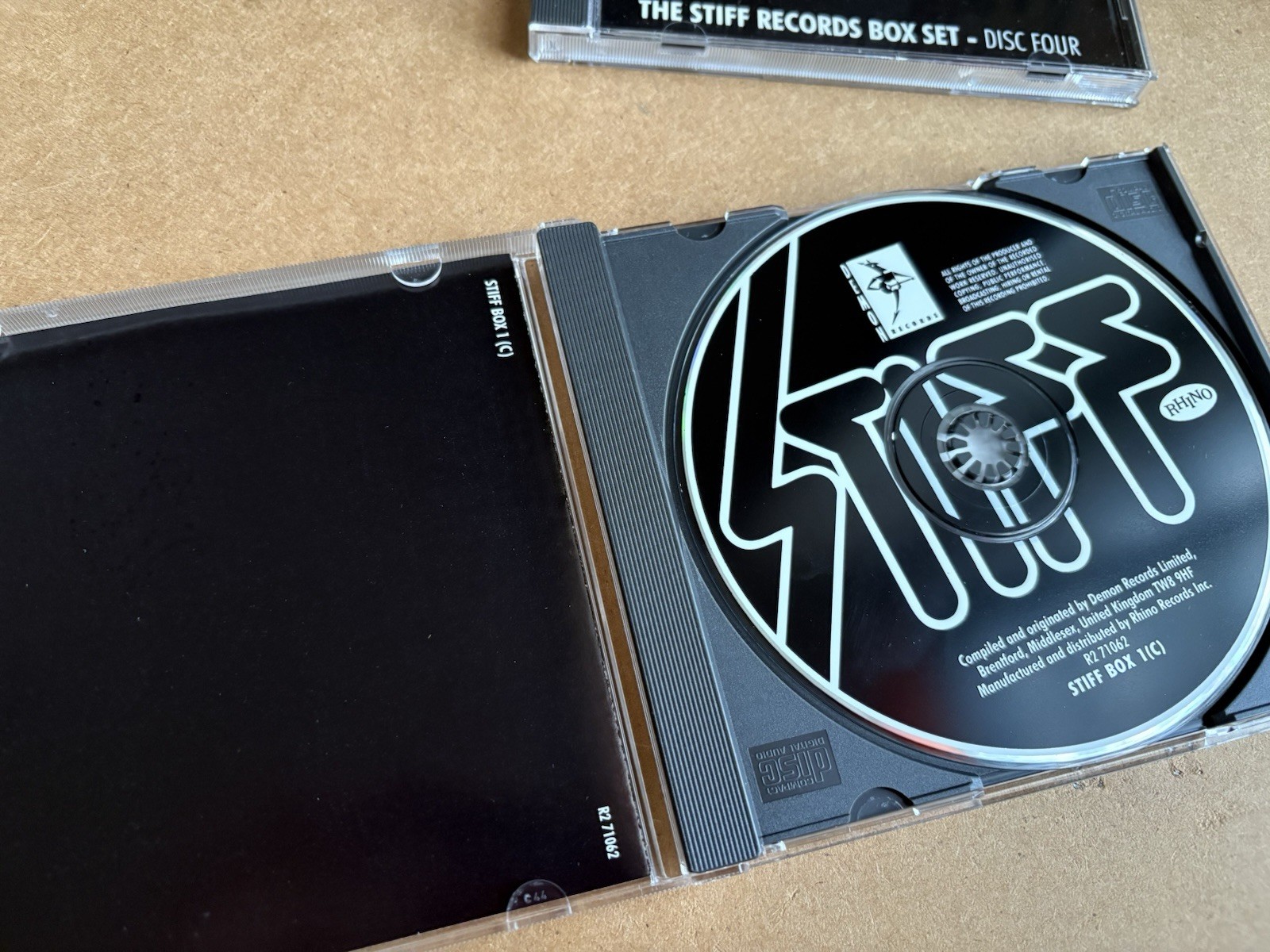 The Stiff Records Box Set 4 CD 3 mint discs 1 scuffed disc see pics we are Devo