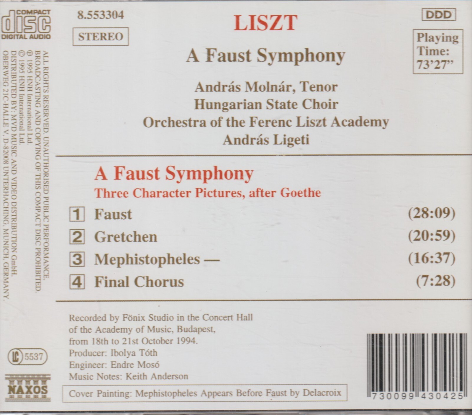 Liszt - A Faust Symphony - Naxos - CD