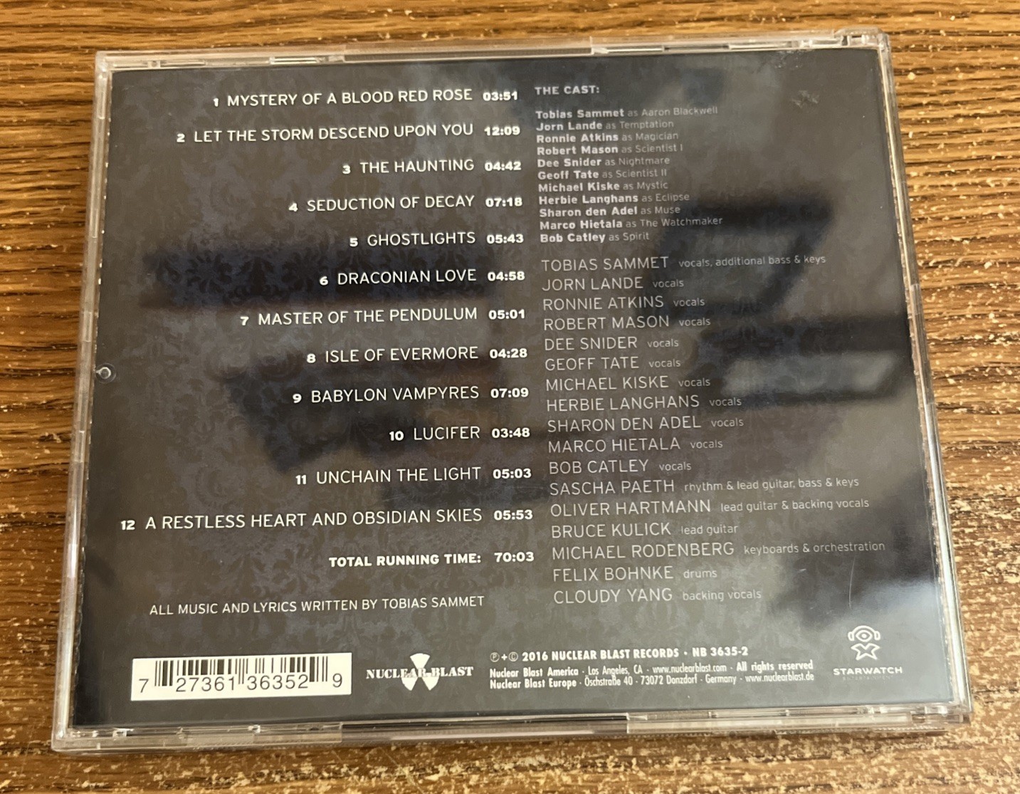 Tobias Sammet's Avantasia – Ghostlights CD 2016 Nuclear Blast Mint