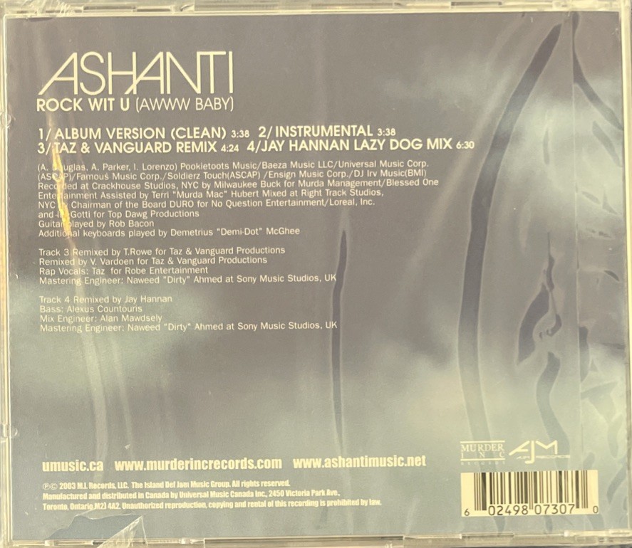 ASHANTI Collectables &”Rock Wit U Awww Baby” (New/Sealed CD Single)