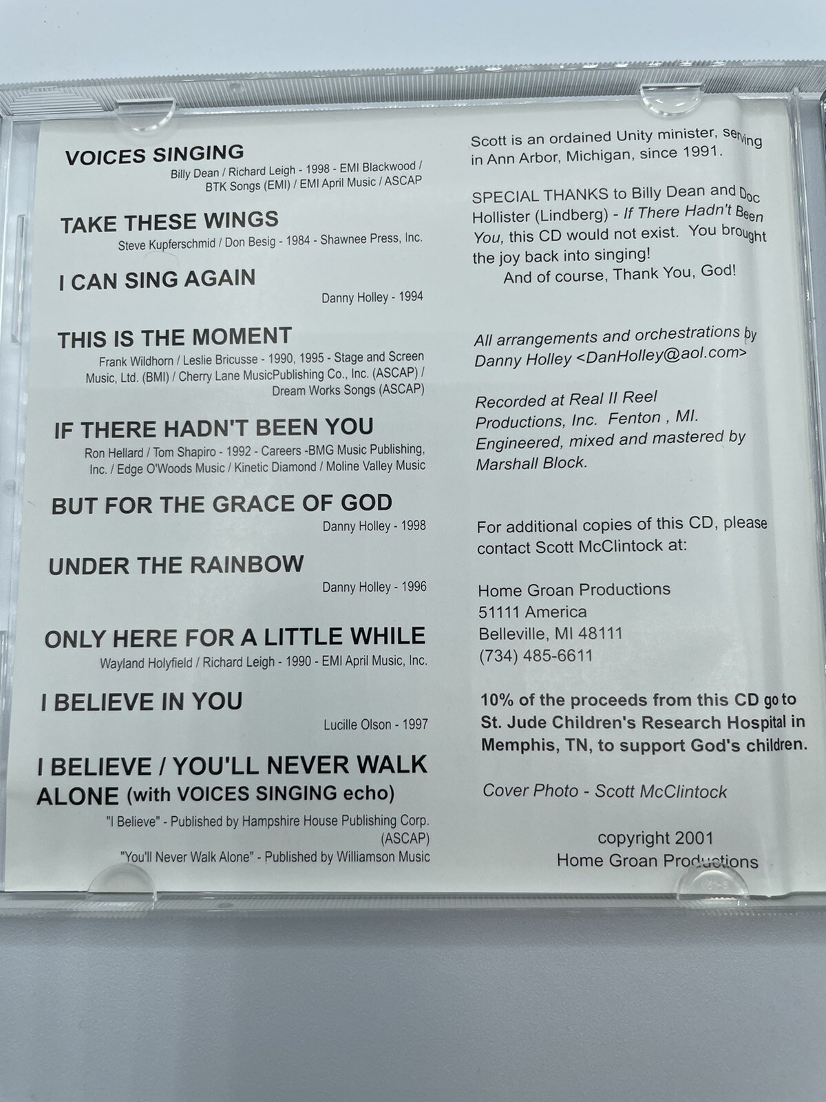 One Voice Singing Scott McClintock 2001 Rare