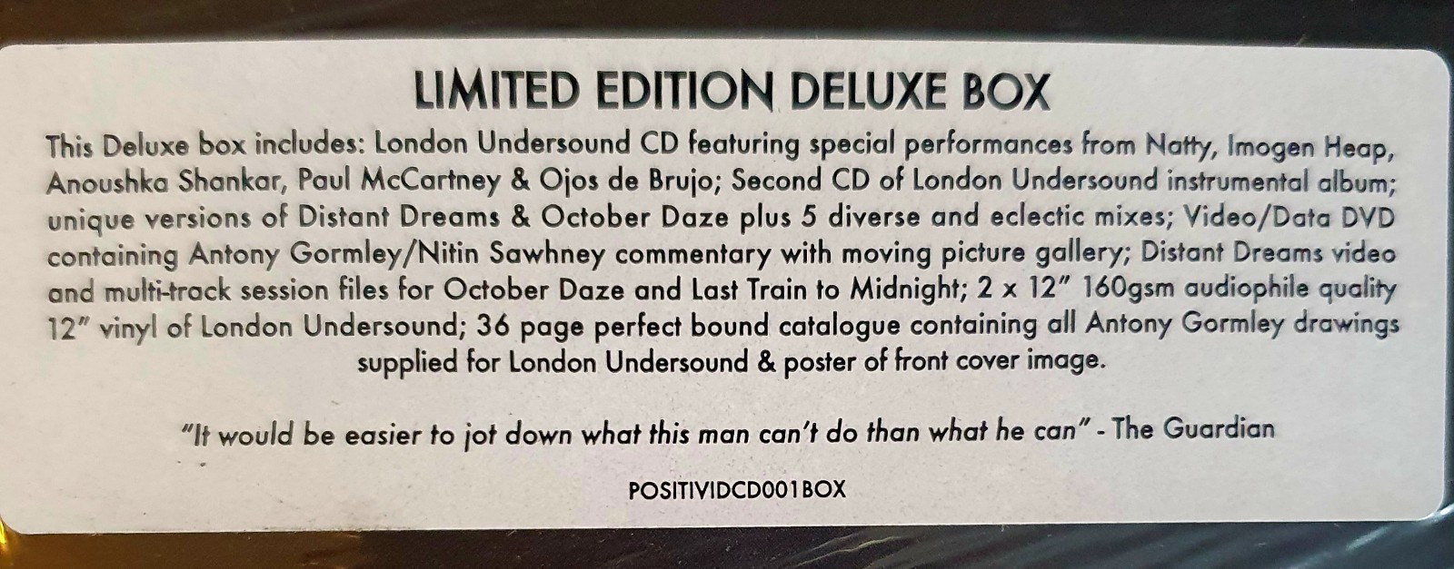 Nitin Sawhney – London Undersound ( Dlx 2LP + 2CD + DVD Box Set) Ltd 1000 copies