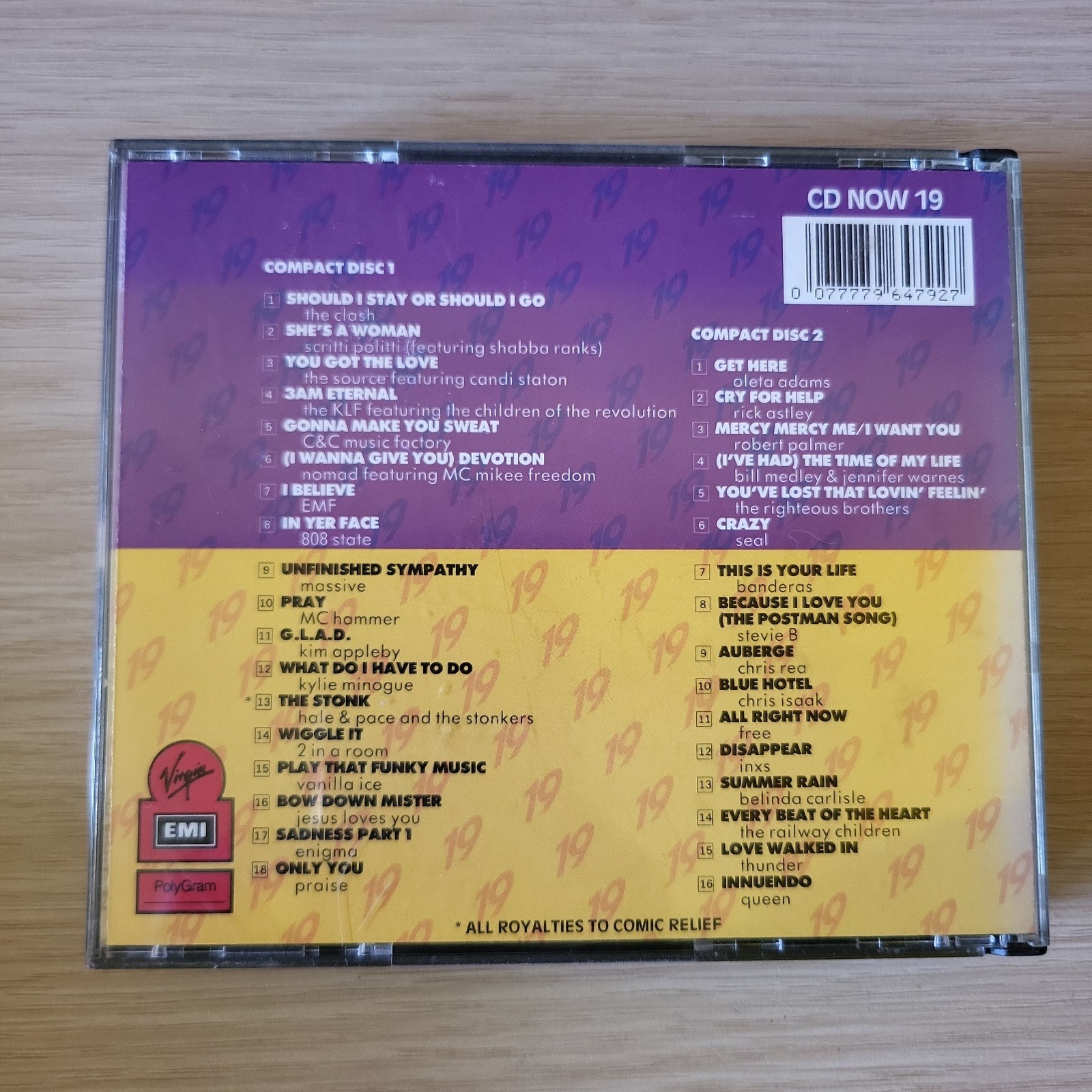 Now! That's What I Call Music 19 - UK 1991 2xCD Comp-LP. Virgin EMI CD NOW 19