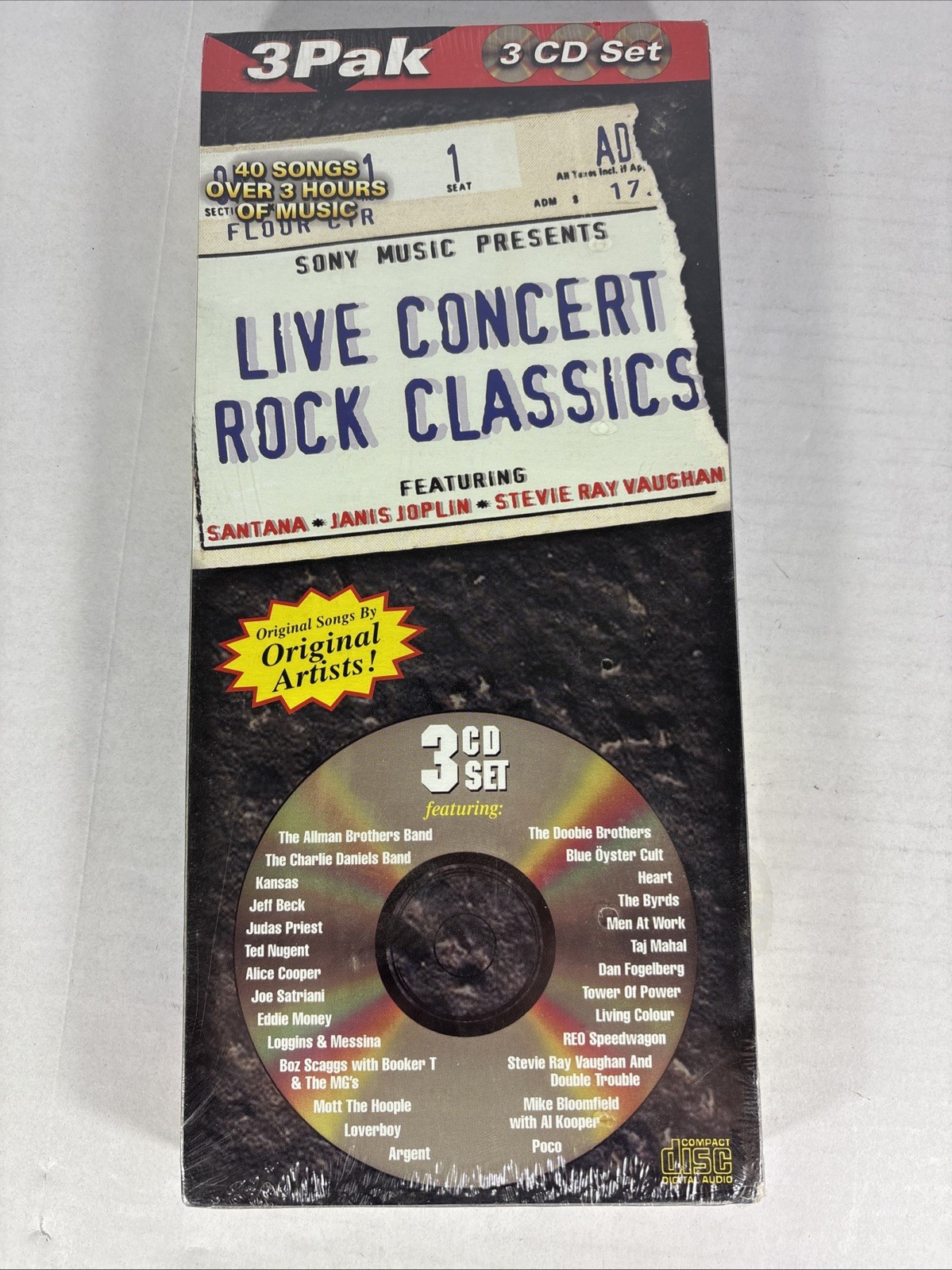 Live Concert Rock Classics [Slipcase] by Various Artists (CD, Aug-2001, 3 Discs