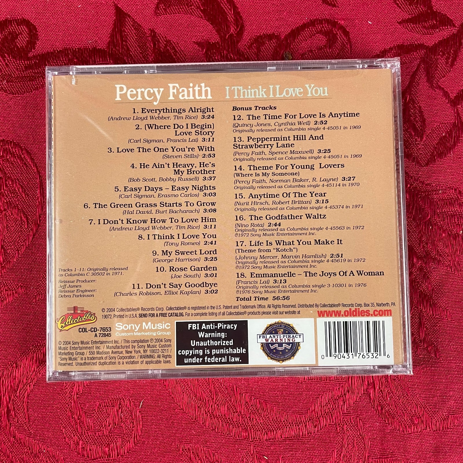 Percy Faith - I THINK I LOVE YOU (plus bonus tracks) (CD) Collectables, Sony