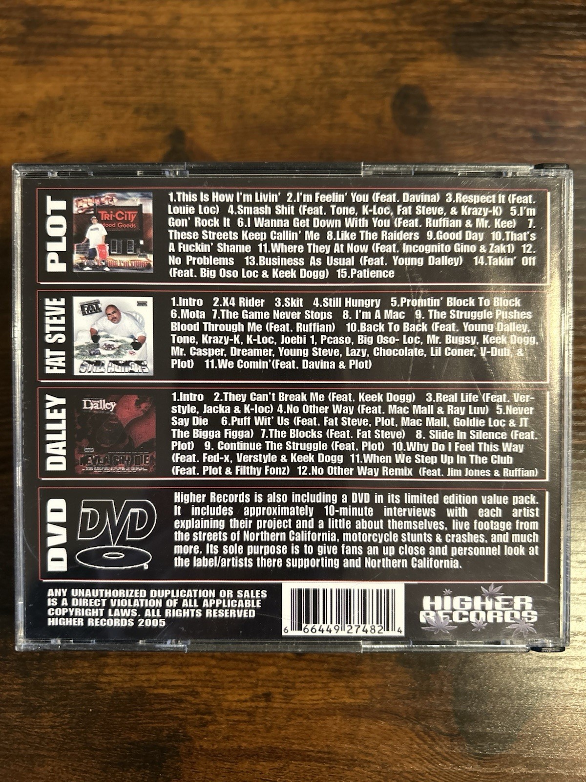 Fat Steve High Power Records Value Pack CD RARE Davina Joy The Jacka Norteno Rap