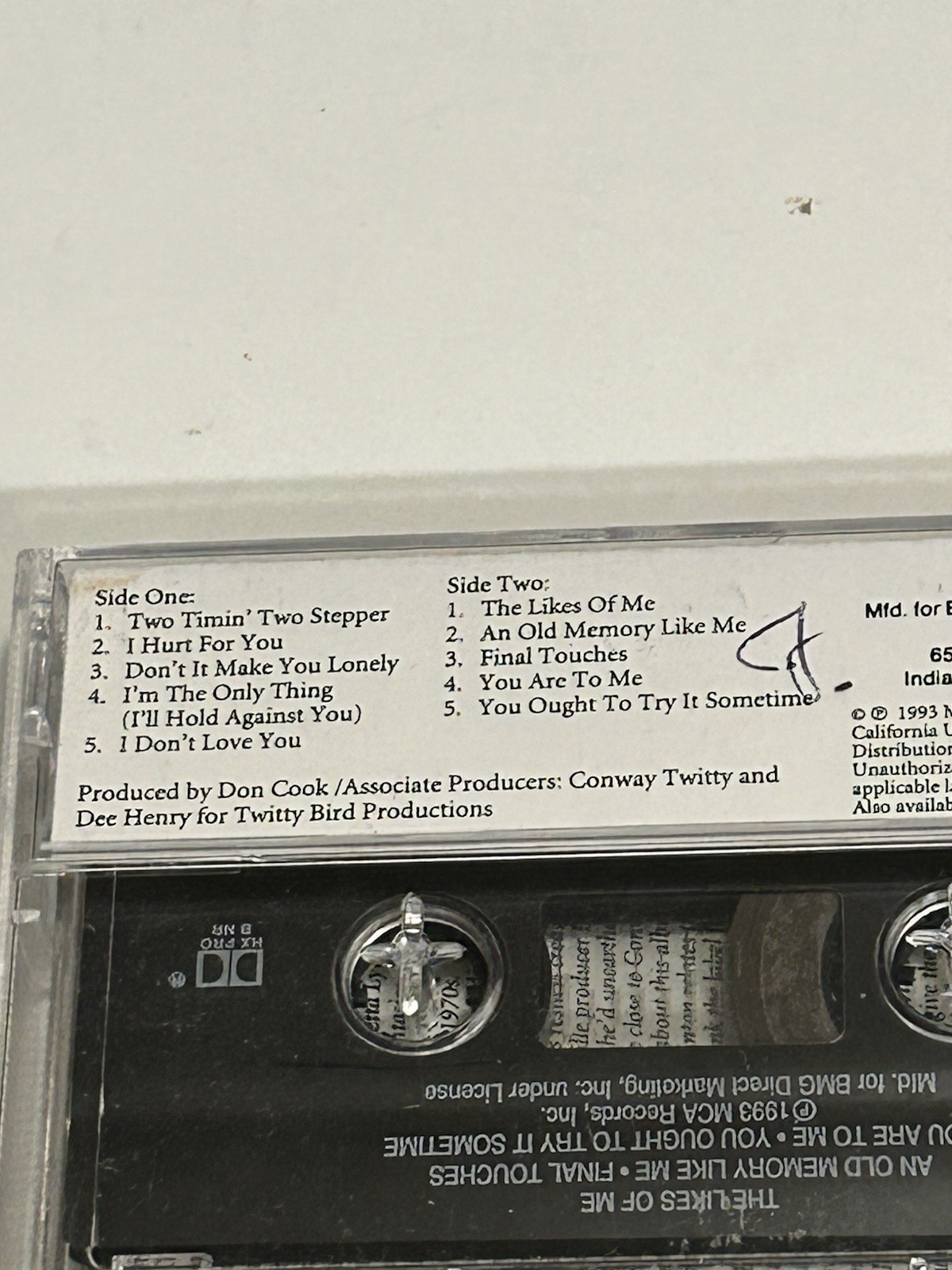 Conway Twitty Final Touches Country Music Album Cassette 1T23