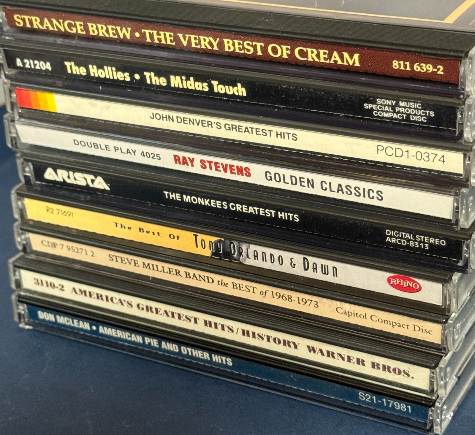 Lot of 9 Classic 60s 70s Greatest Hits CDs Cream Monkees John Denver America