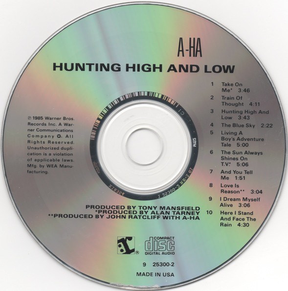 a‑ha – Hunting High and Low (US CD Reissue/Repress • Reprise 9 25300‑2)