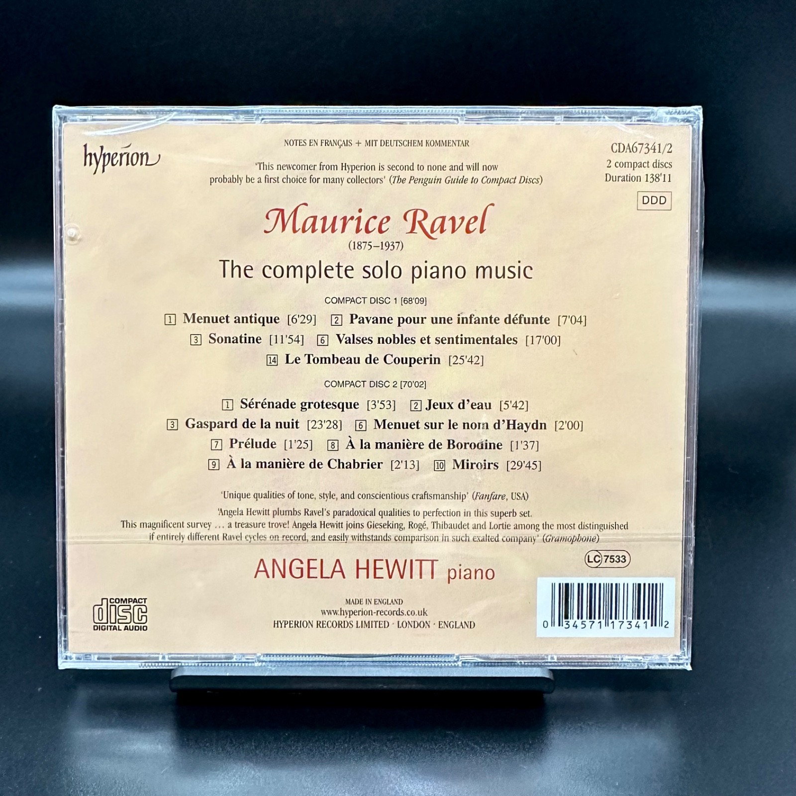 Ravel COMPLETE SOLO PIANO MUSIC Hewitt [Hyperion 2 CD Set] SEALED