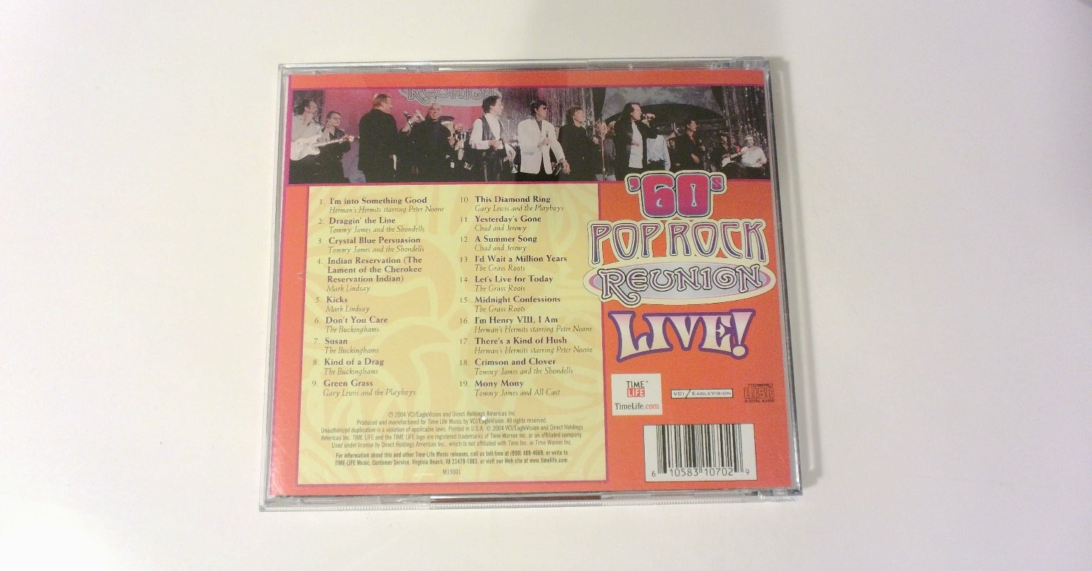 60s POPROCK REUNION LIVE! CD 2004 Time Life Oldies Pop Rock Hits