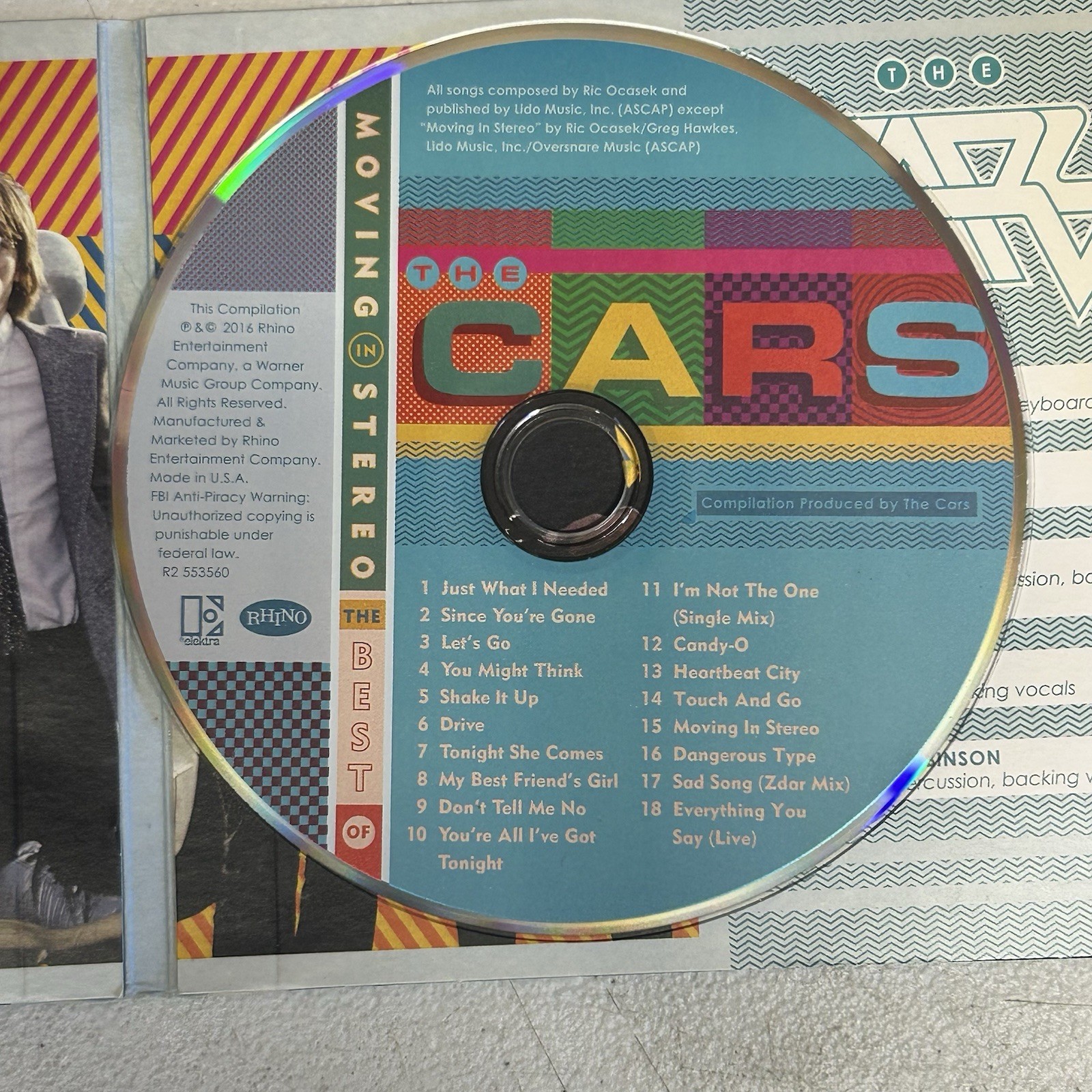 The Cars-The Best Of-2016 CD Elektra Records USA Cardboard Sleeve Greatest Hits
