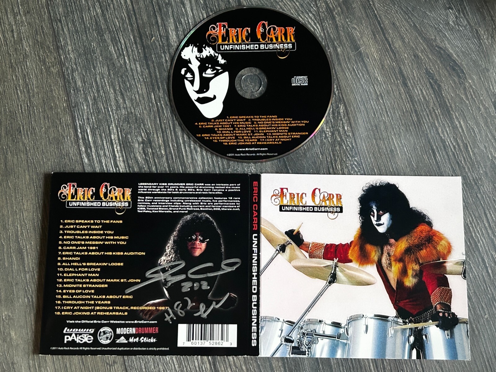 KISS CD Eric Carr Unfinished Business Digipak SIGNED AUTOGRAPH Bruce Kulick more