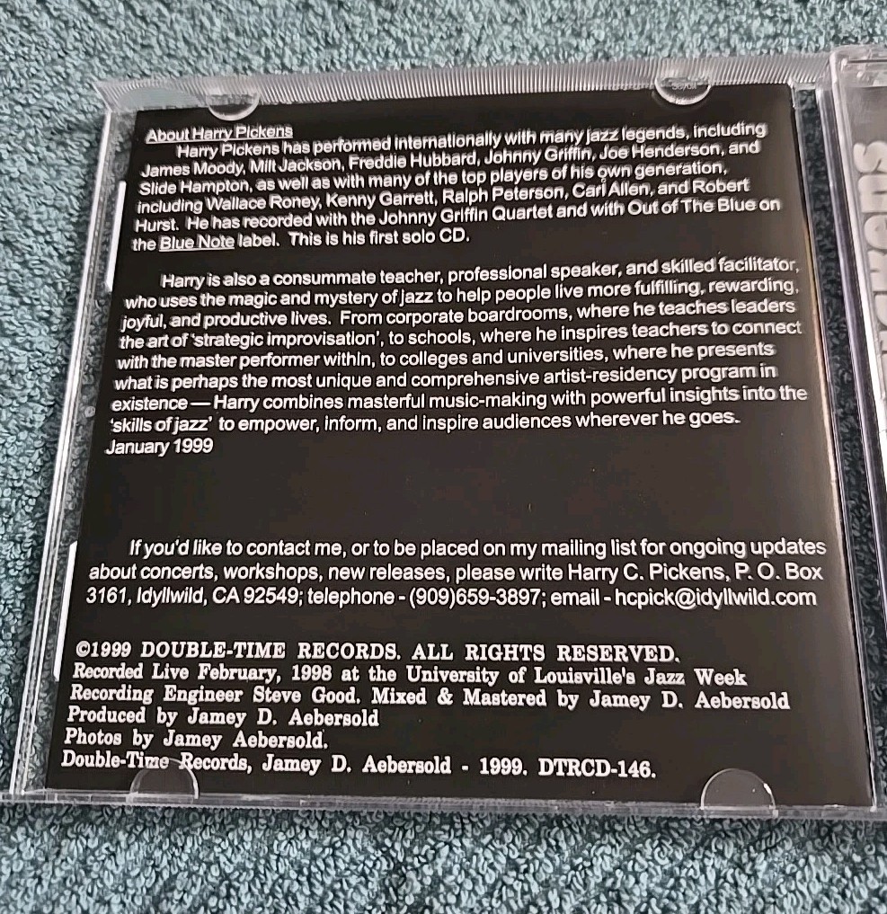 Harry Pickens – Passionate Ballads CD 1998 Jazz Piano Double-Time Records