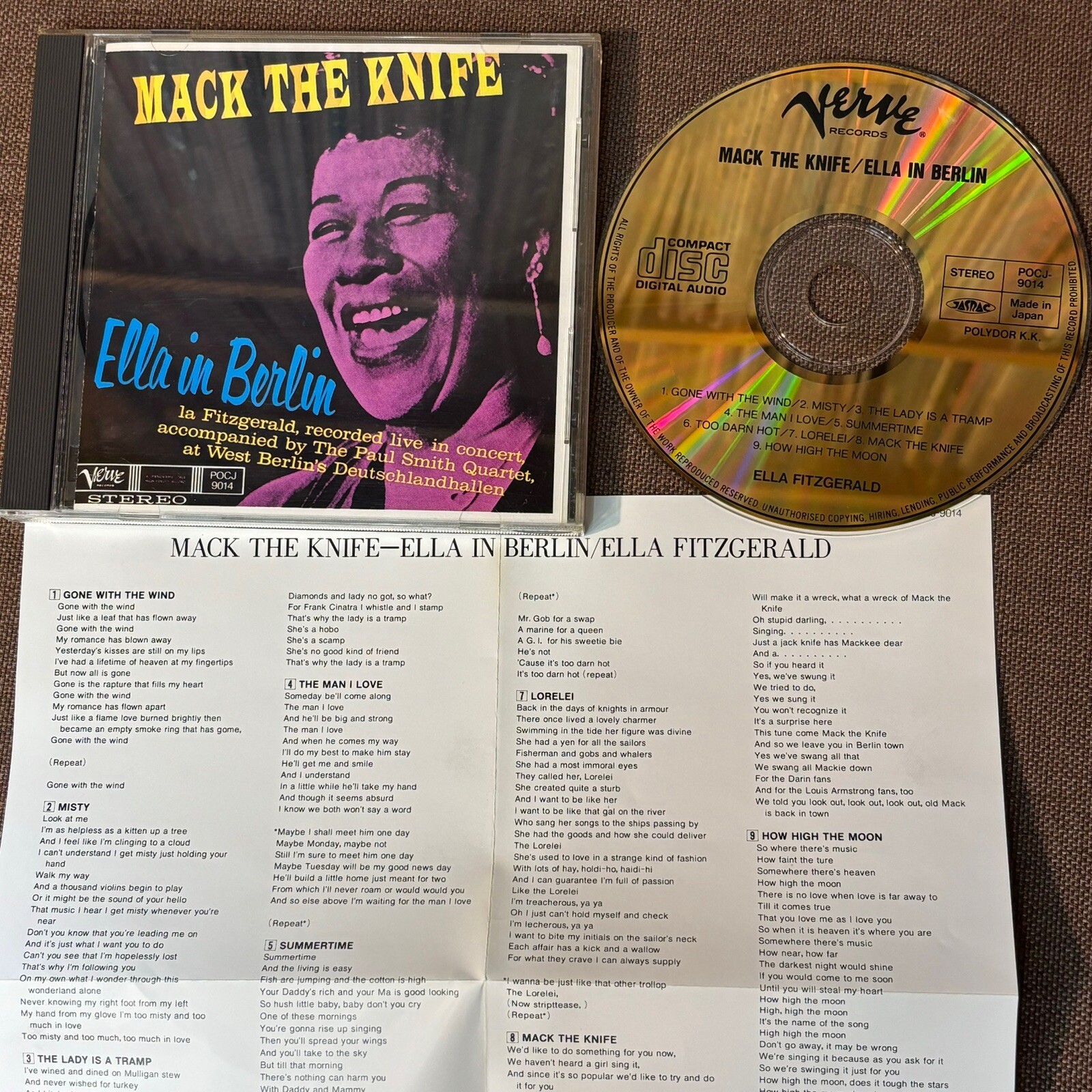 ELLA FITZGERALD Mack The Knife-In Berlin JAPAN 24k GOLD CD POCJ-9014 PS + INSERT