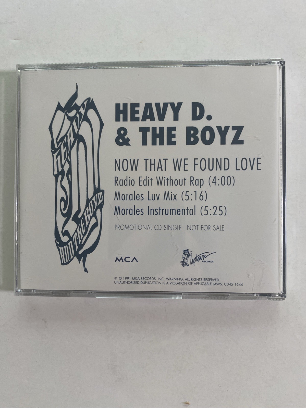 Heavy D & The Boyz - Now That We Found Love - Used Promo CD Single - US 1991 MCA