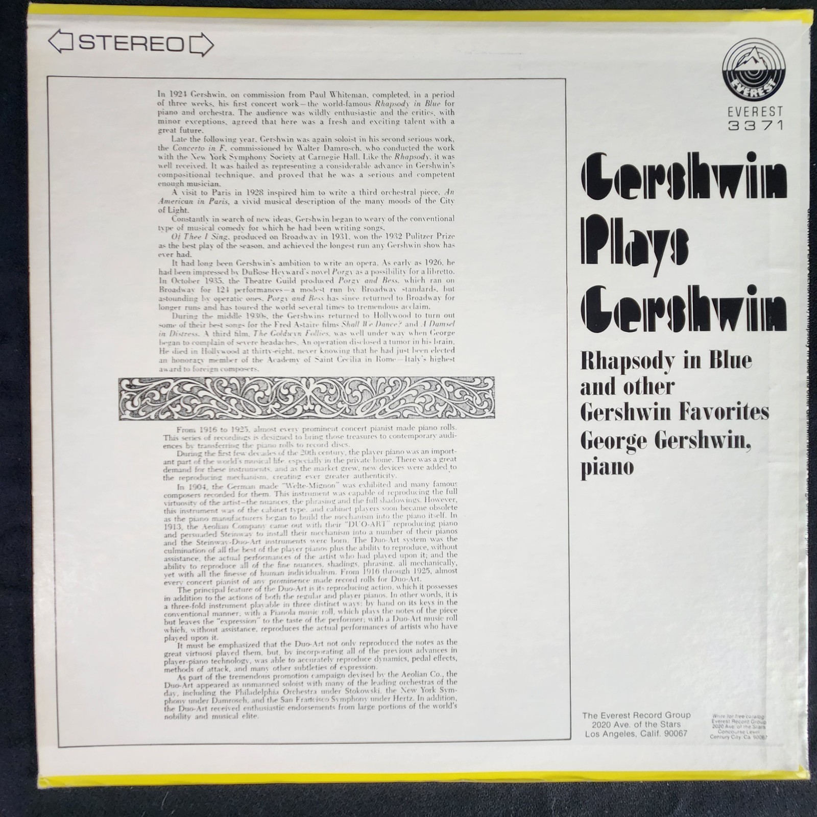 Gershwin Vinyl LP Lot of 2 - Bernstein Rhapsody in Blue & Gershwin Piano Rolls