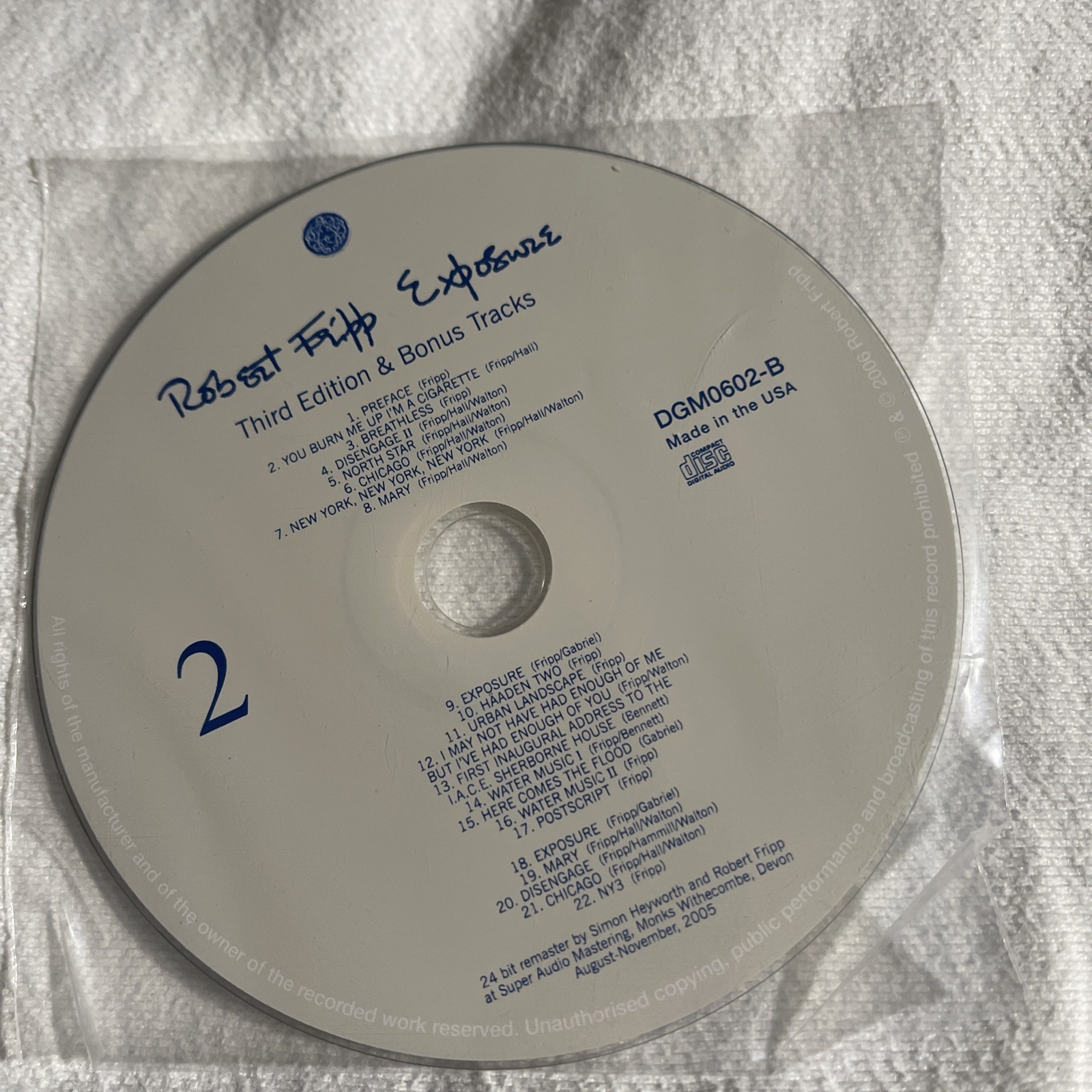 Robert Fripp Exposure Two CD Set First & Third Edition