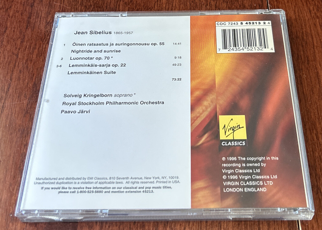 Jarvi - Sibelius;Lemminkainen Legen - Jarvi CD 7243 5 4521324