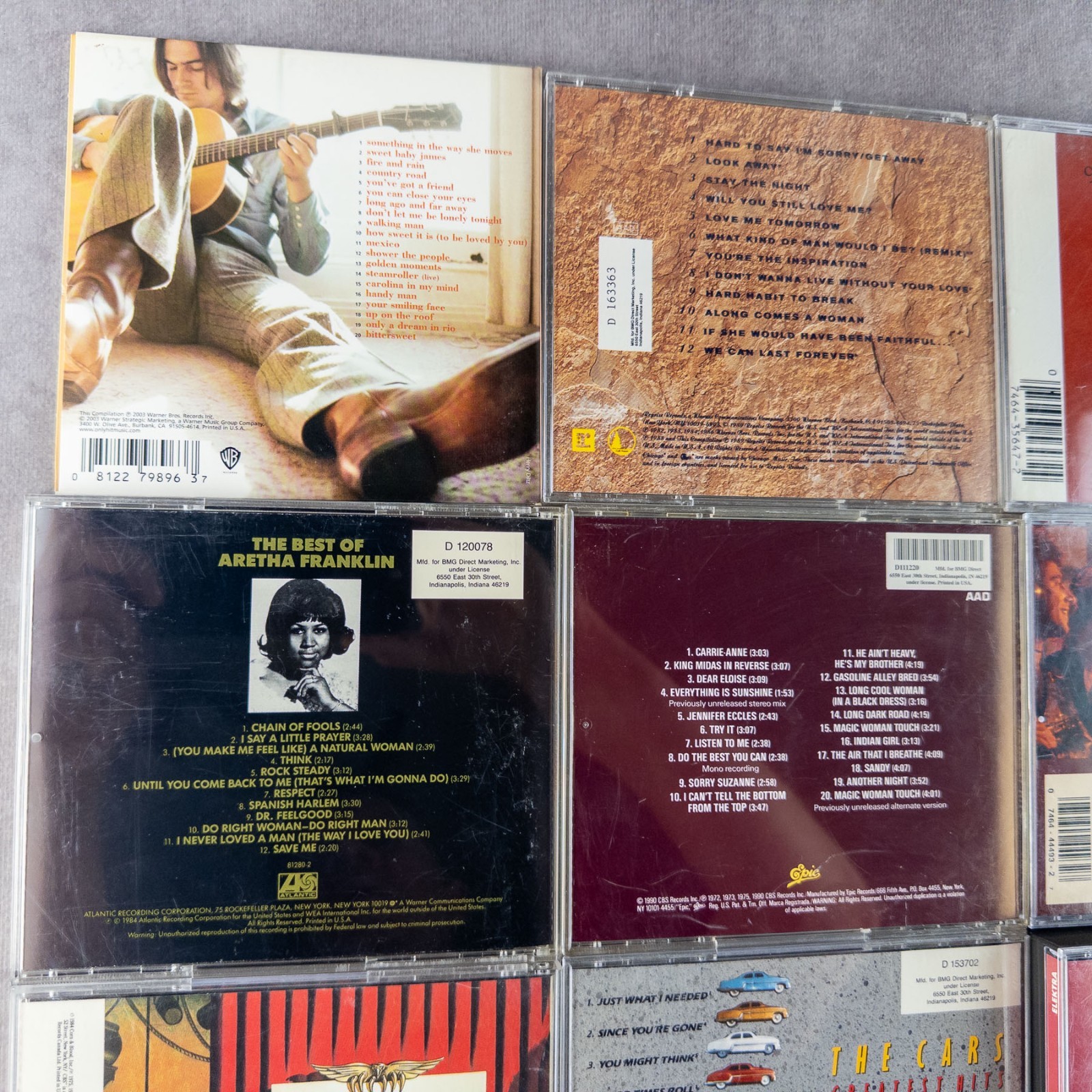 12 BEST OF CD Lot The Doors Journey Cars Chicago Kansas Aretha Franklin & more