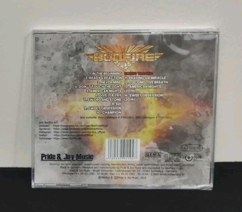 Bonfire CD "Live On Holy Ground" WACKEN 2018 /Signed by Entire Band New & Sealed