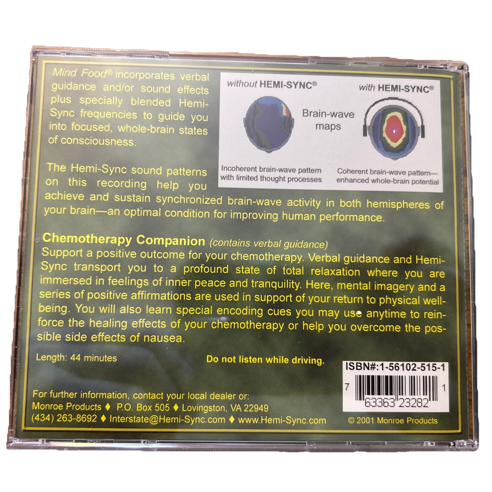 Hemi- Sync : Chemotherapy Companion , Pre-Owned CD
