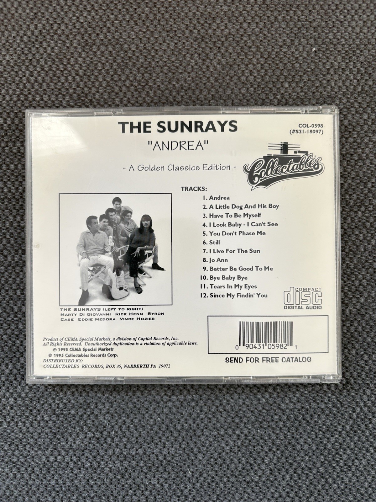 THE SUNRAYS CD Collectables 1960's POP ROCK Andrea Surf Hot Rod