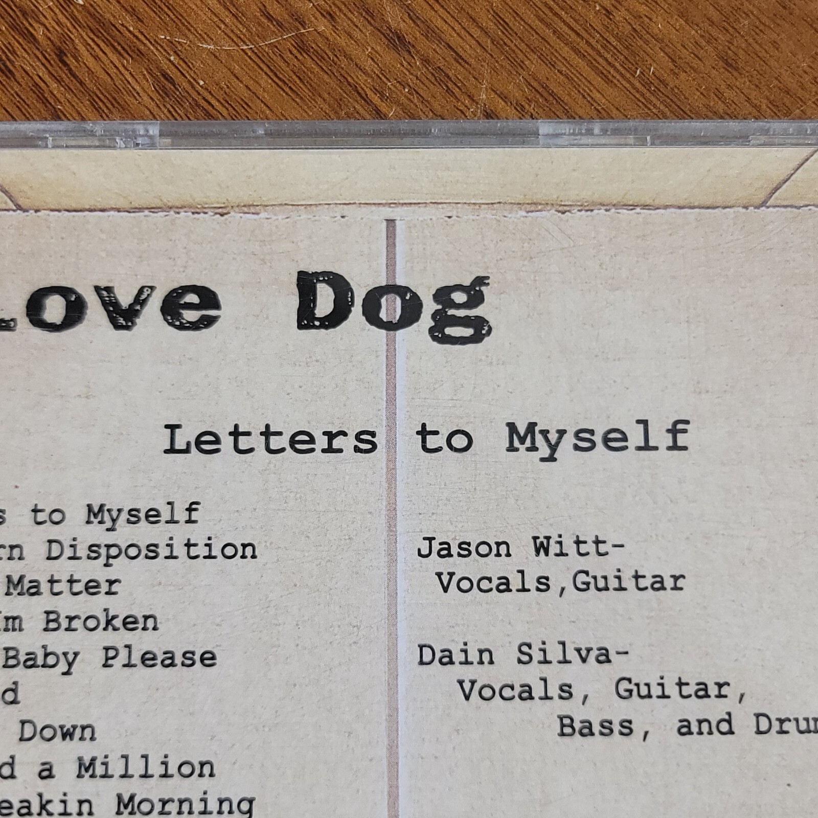 Letters To Myself Audio CD Love Dog