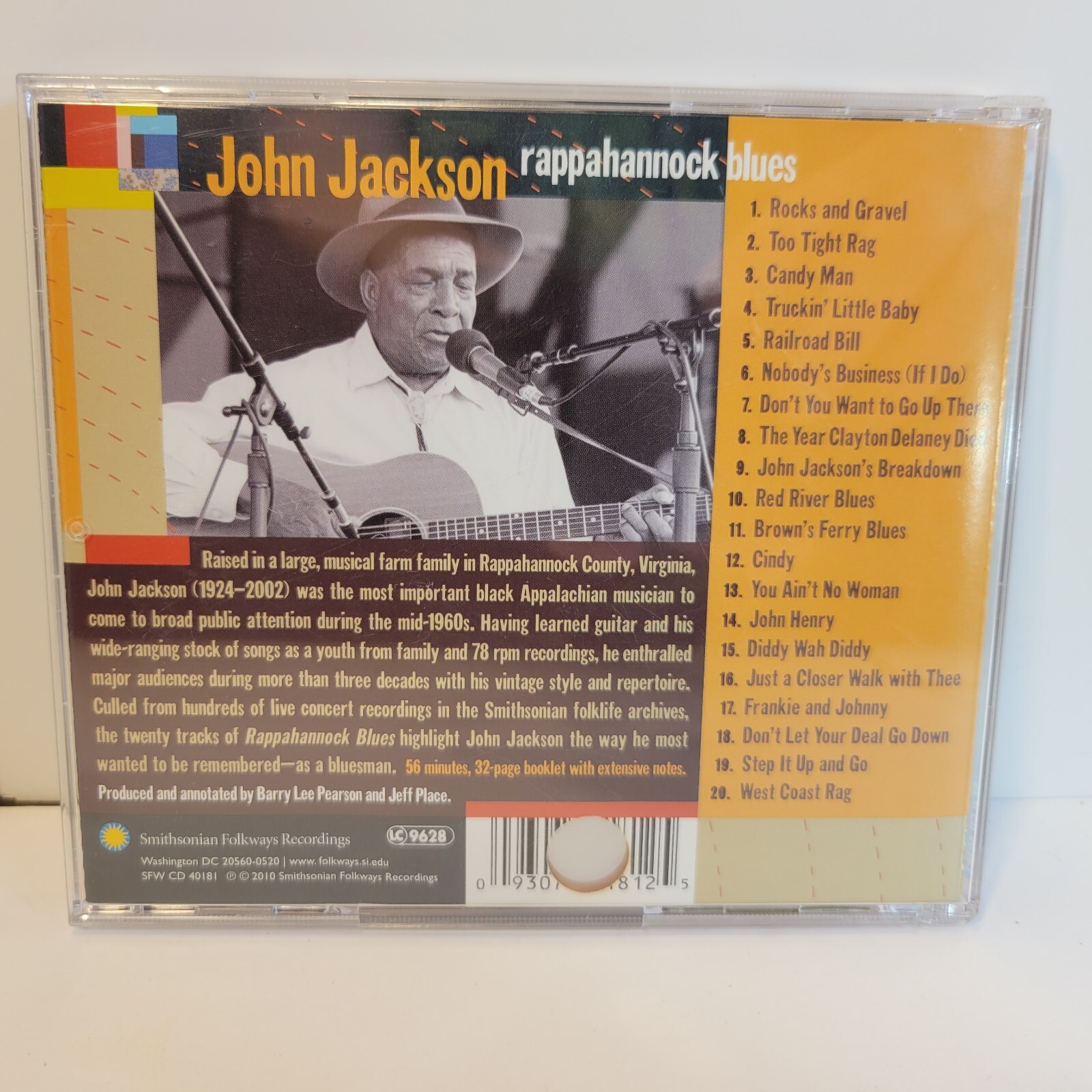 John Jackson Rappahannock Blues CD African American Legacy Recordings