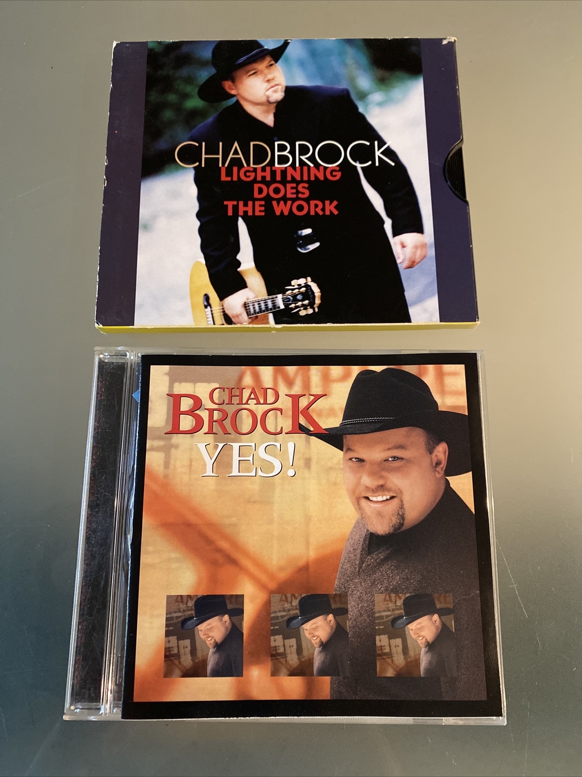 CHAD BROCK 2 LOT - RARE Lightning Does The Work (Single) & Yes! VG