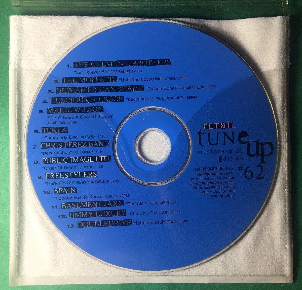 Retail Tune Up #62 Sampler CD - Various Artists, Music Compilation CD￼