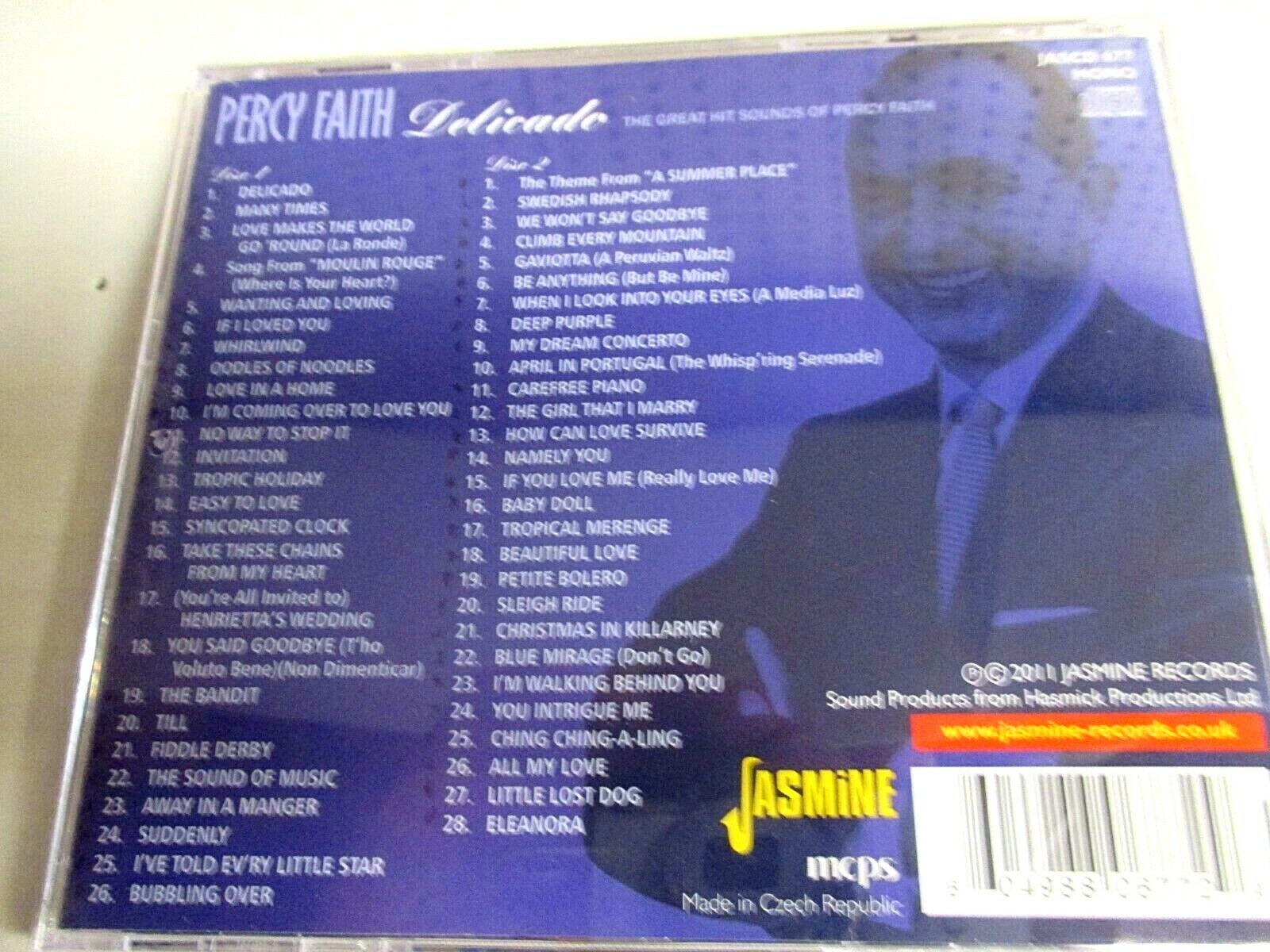 PERCY FAITH -DELICADO -THE GREAT HIT SOUNDS OF PERCY FAITH - 2 CD SET