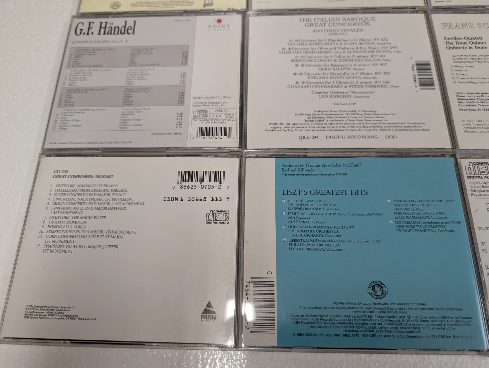 CLASSICAL 12 CD LOT: MOZART: Great Composers Liszt Greatest Hits Horowitz Brahms