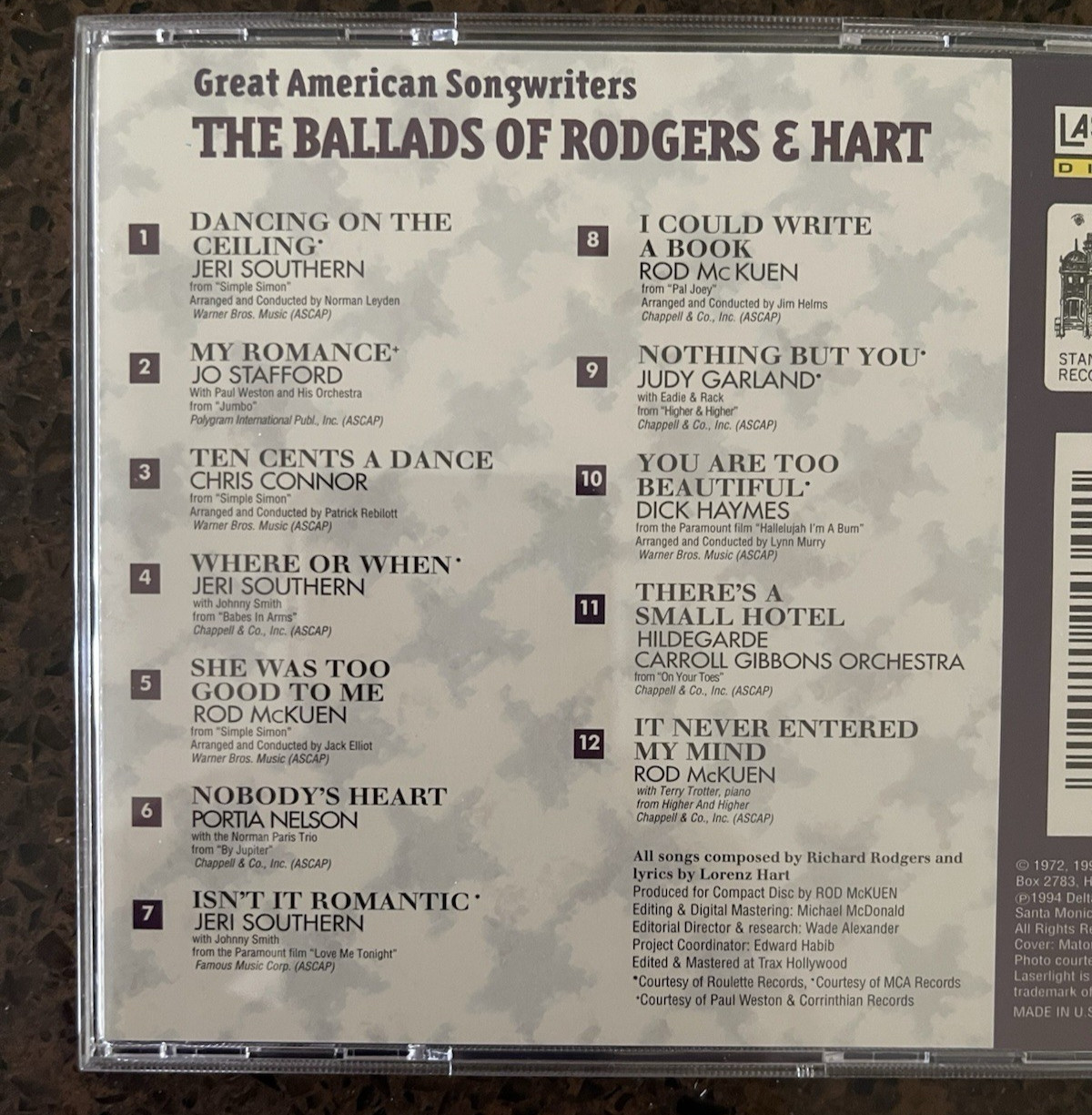 LOT of 5 Music CDs - Great American Songwriters - Berlin, Gershwin, Mercer, ....