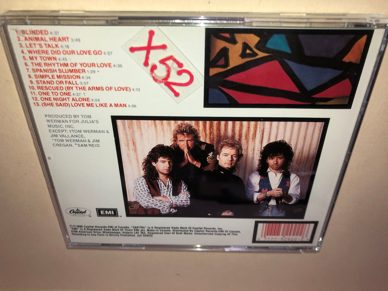 Glass Tiger CD Simple Mission 3rd Albm Rod Stewart duet hit My Town Animal Heart